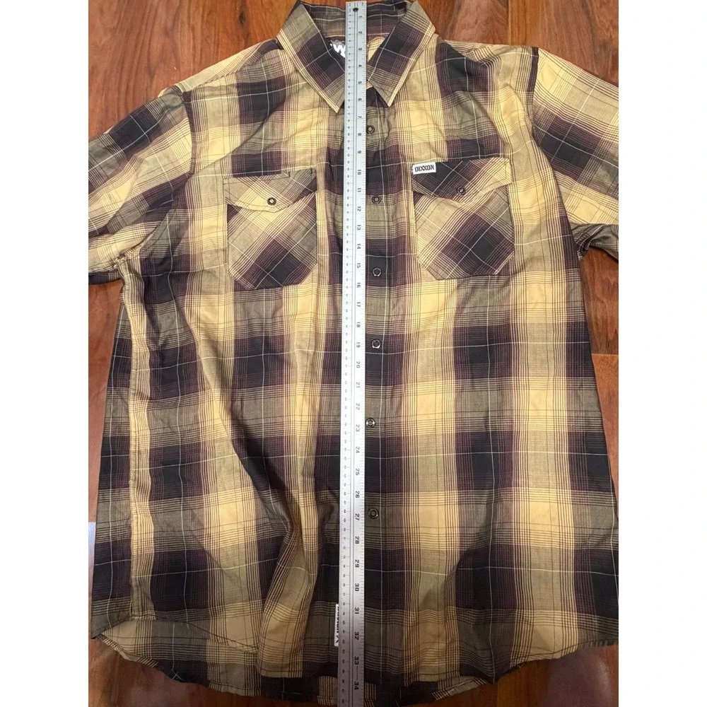 DIXXON Flannel Company The Alpha Mens XL Shirt Brown Plaid Bamboo Blend FS - Picture 3 of 6